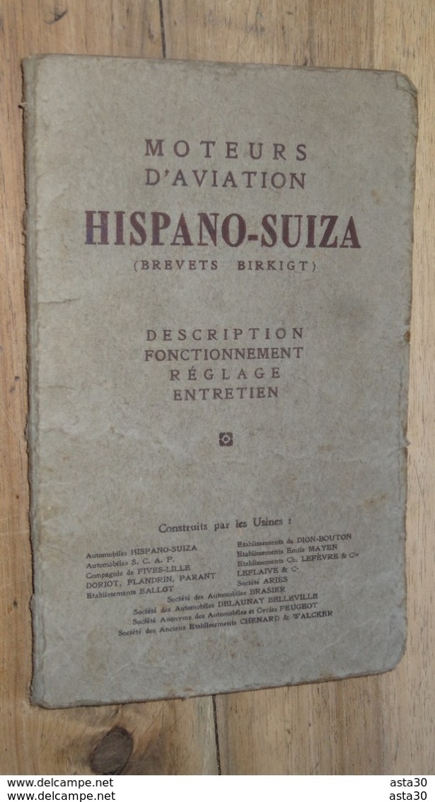 Moteurs D'aviation Hispano-Suiza Description Fonctionnement Réglage Entretien ( Moteur D' Avion ) - Luchtvaart