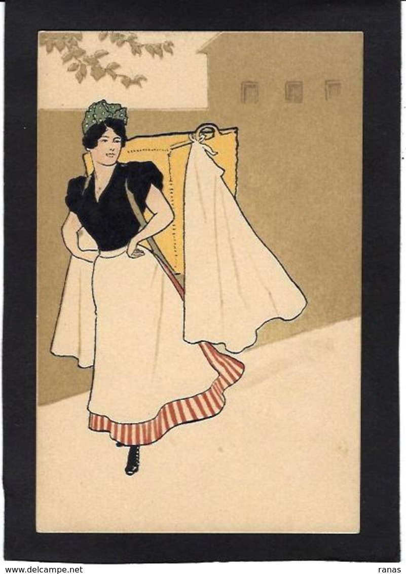 CPA Art Nouveau Femme Girl Woman Non Circulé Type Kirchner Mucha - Women