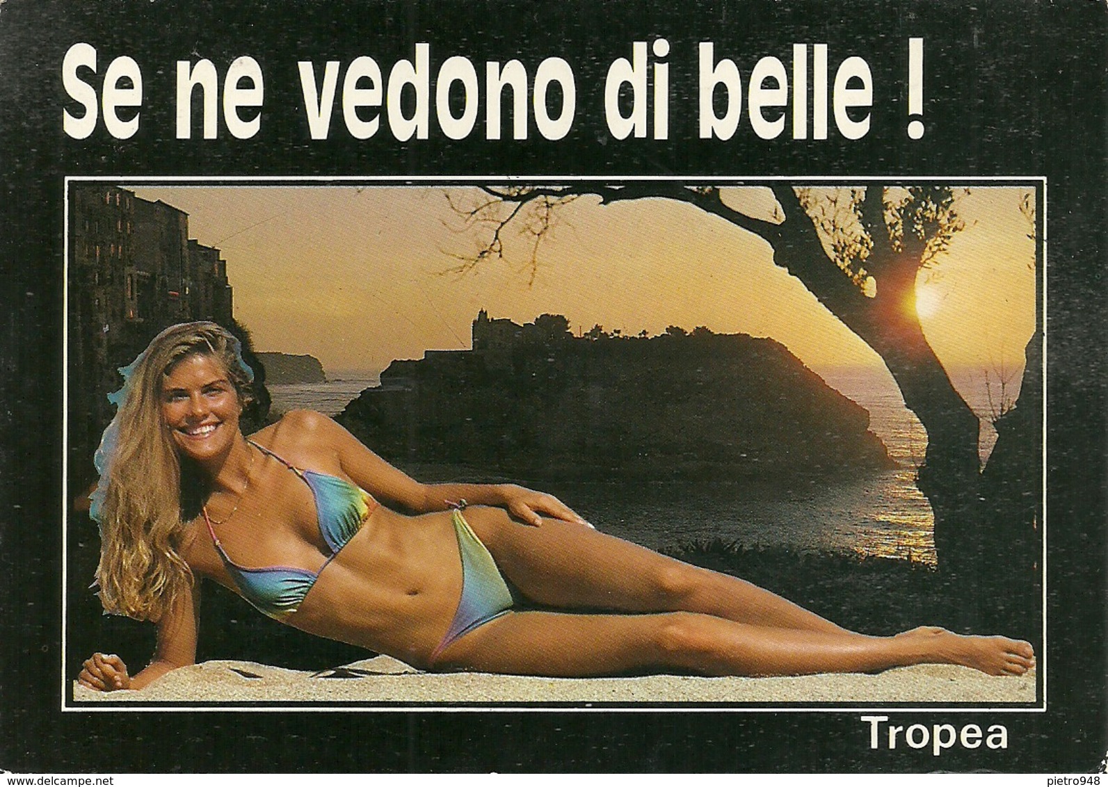 Tropea (Vibo Valentia) Tramonto Con Ragazza Sexi (Pin Up) In Bikini - Vibo Valentia