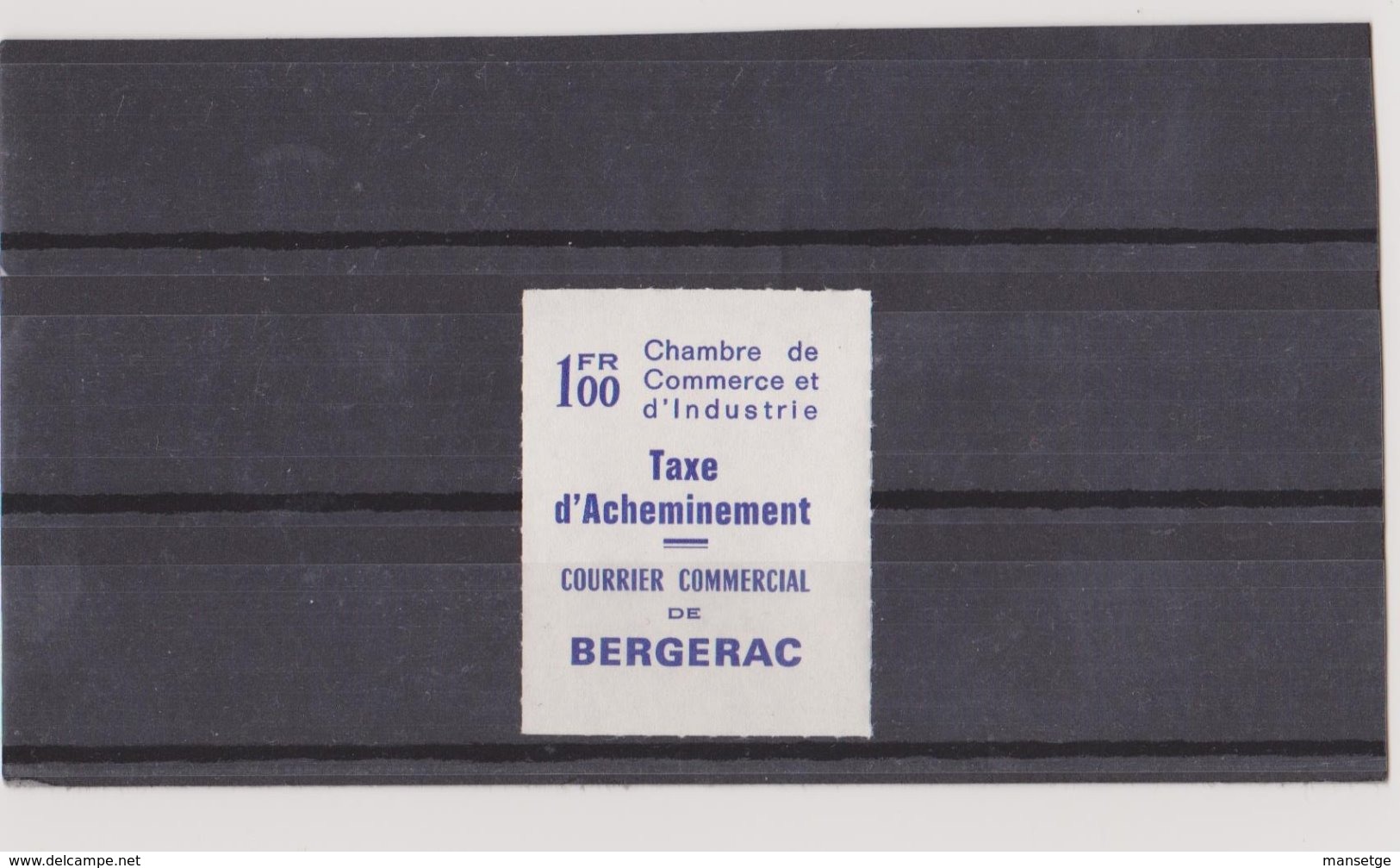 Timbre De Grève N°31  BERGERAC  1.00F  Bleu Sur Blanc** - Other & Unclassified