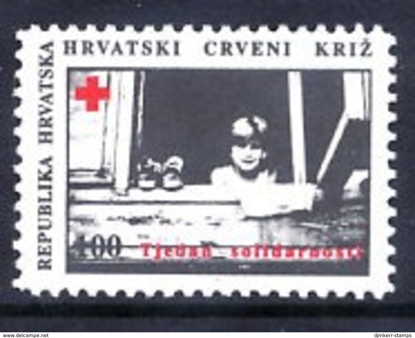 CROATIA 1993 Obligatory Tax :Red Cross Solidarity Week MNH / **.  Michel  ZZM 27 - Croacia