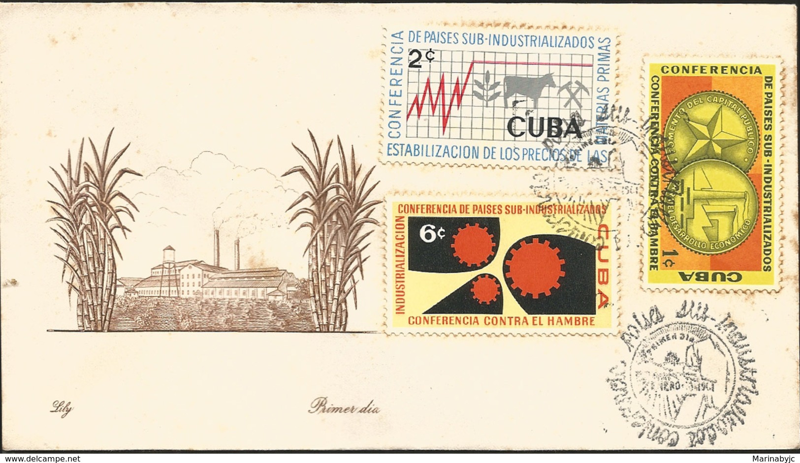 V) 1961 CARIBBEAN, PUBLIC CAPITAL FOR ECONOMIC BENEFIT, BLACK CANCELLATION, SET OF 3, WITH SLOGAN CANCELLATION, FDC - Covers & Documents