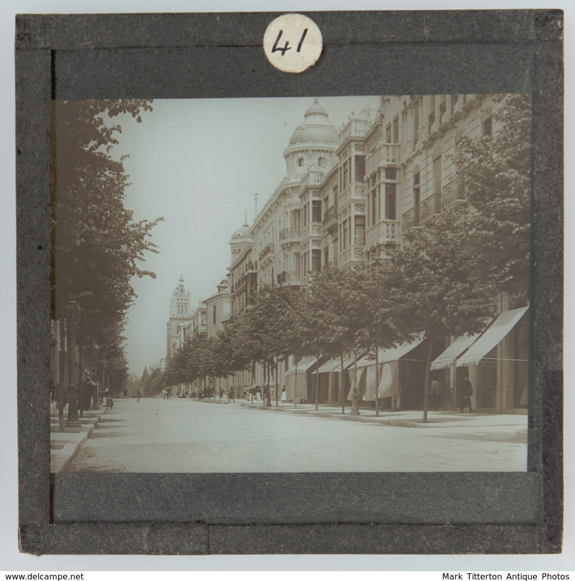 A Street Scene (probably Seville) SPAIN - Magic Lantern Slide (lanterne Magique) - Plaques De Verre