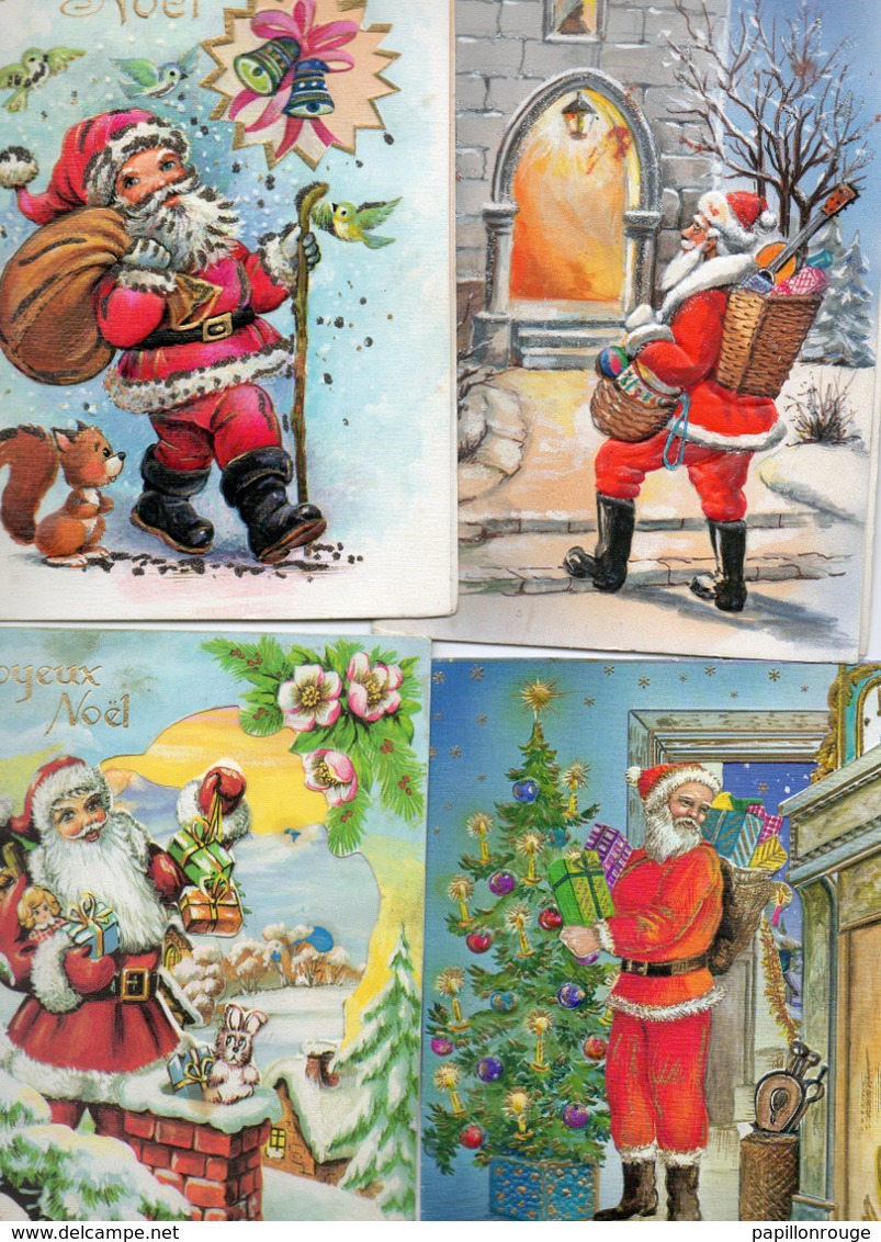 CP.  Carte A Systeme .Lot De 4 Cartes . Joyeux Noel - A Systèmes