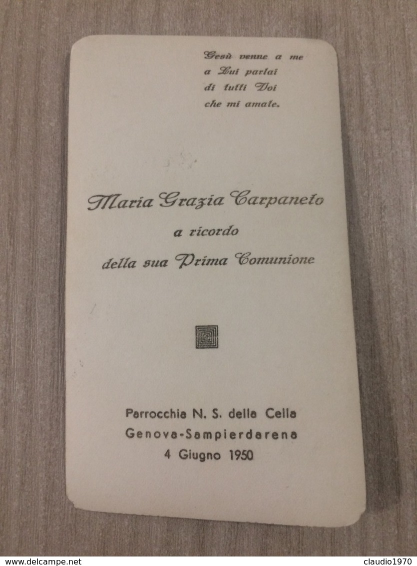 Santino Gesu’ Cristo In Ricordo Della Prima Comunione Di M. G. Carpaneto In Genova - Santini