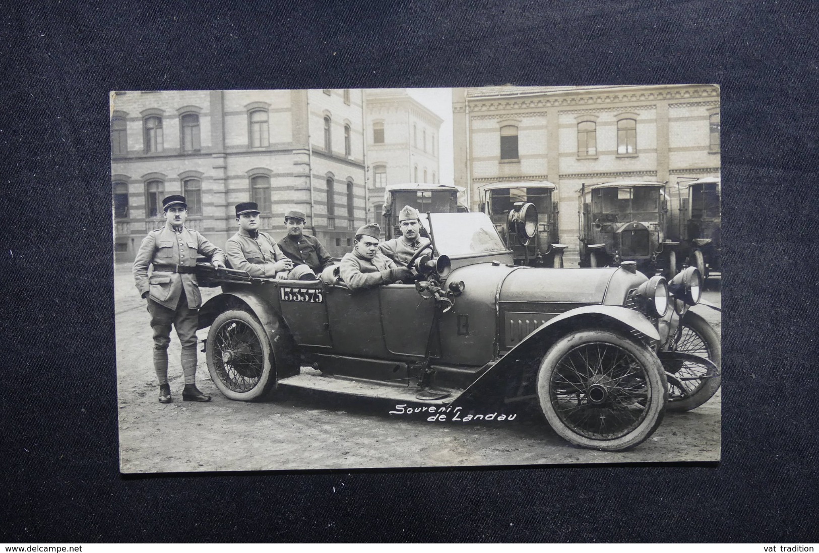 MILITARIA - Carte Postale Photo  - Voiture Gros Plan Avec Soldats Français à Landau - L 41899 - Weltkrieg 1914-18
