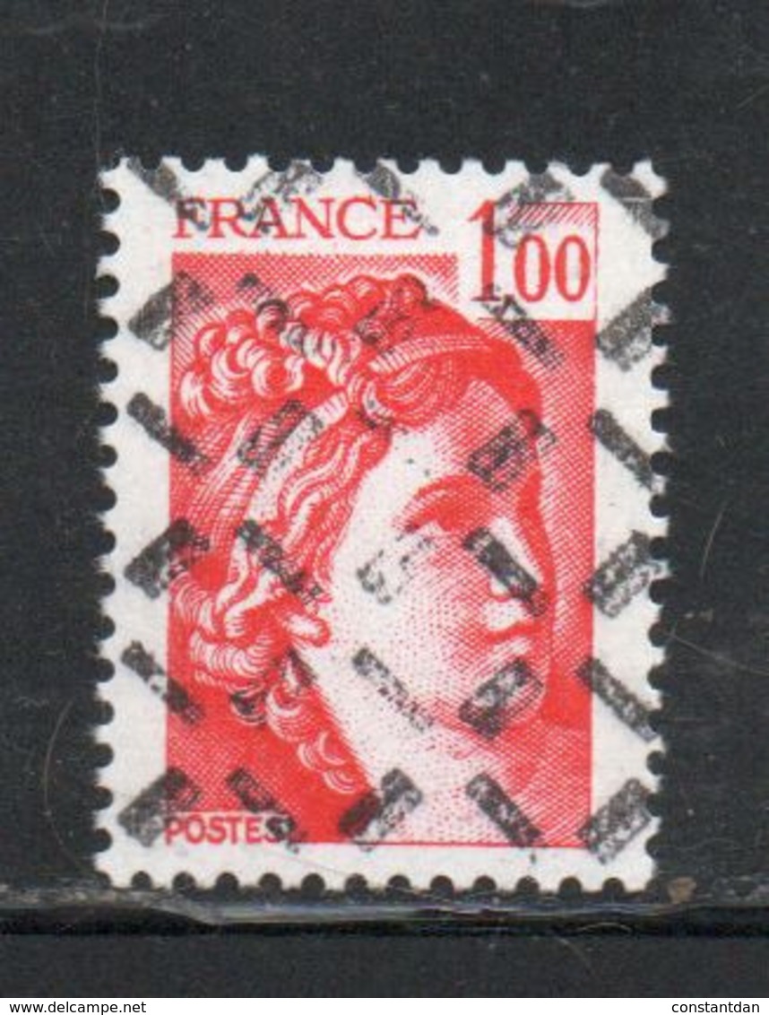 FRANCE N° 1972 1F ROUGE TYPE SABINE PARAOBLITERE - Neufs