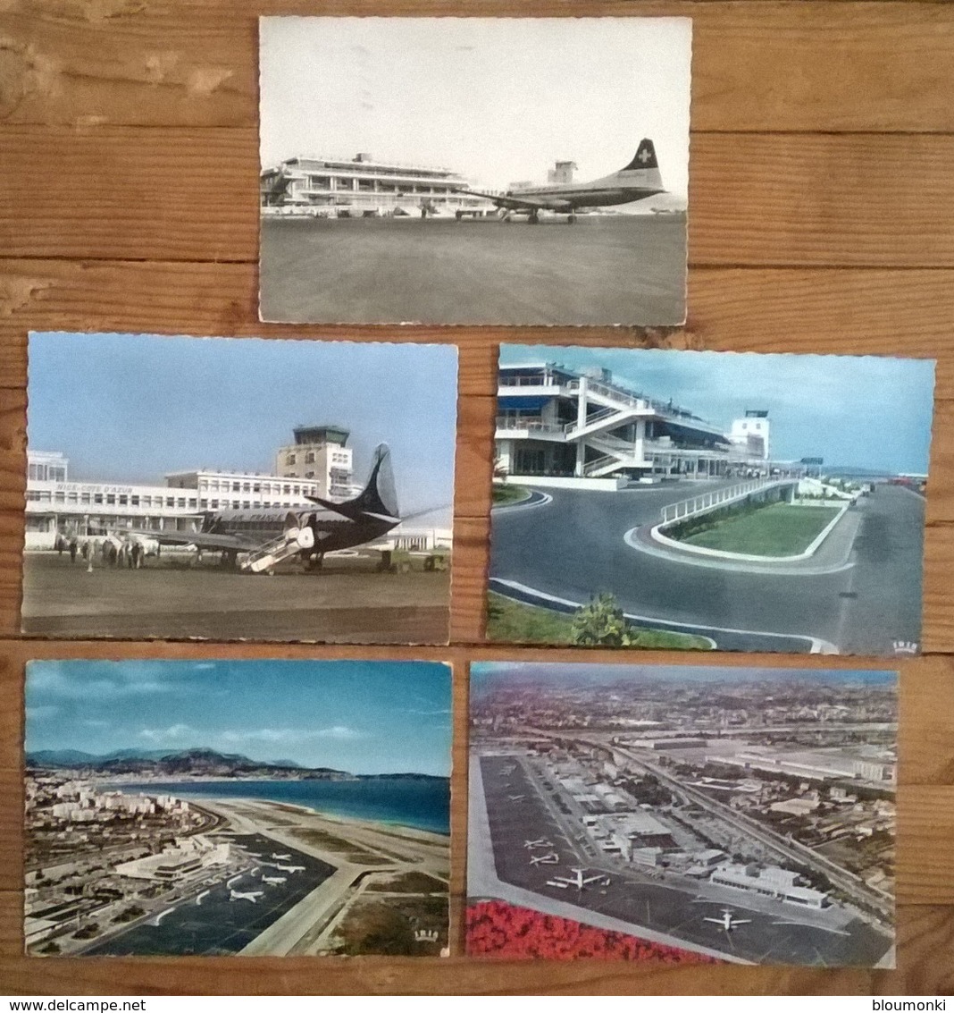 Lot De 5 Cartes Postales / Aéroport NICE Côte D'Azur - Aerodromes