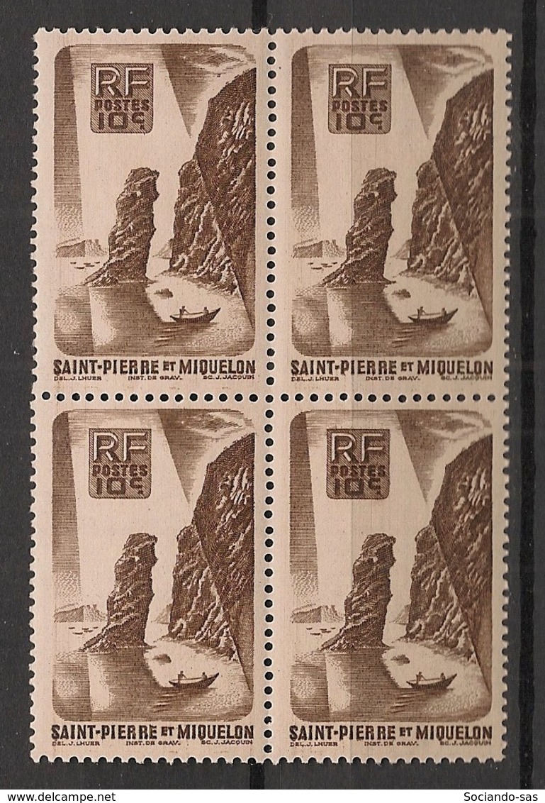 SPM - 1947 - N°Yv. 325 - Roc De Langlade 10c - Bloc De 4 - Neuf Luxe ** / MNH / Postfrisch - Ungebraucht