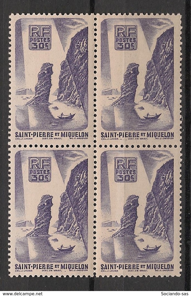 SPM - 1947 - N°Yv. 326 - Roc De Langlade 30c - Bloc De 4 - Neuf Luxe ** / MNH / Postfrisch - Ungebraucht