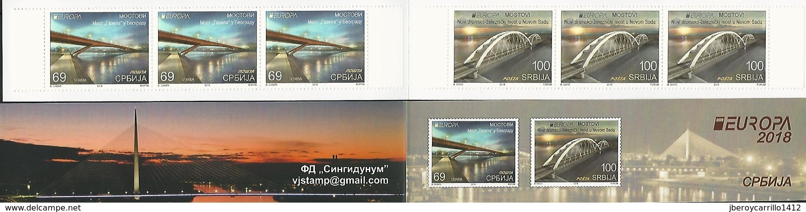 SERBIA/ SERBIEN/ SRBIJA -EUROPA 2018-"PUENTES.- BRIDGES - BRÜCKEN - PONTS"-  BOOKLET Type A - 2018