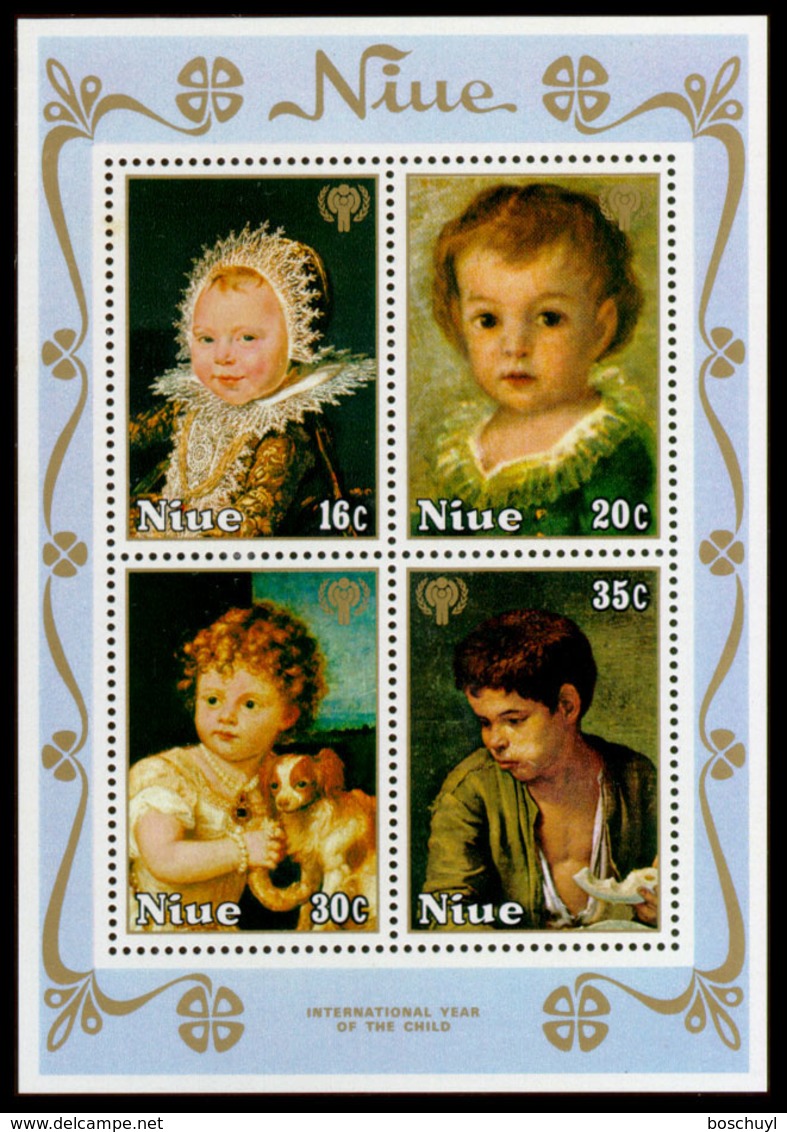 Niue, 1979, International Year Of The Child, IYC, United Nations, Paintings, MNH, Michel Block 15 - Niue