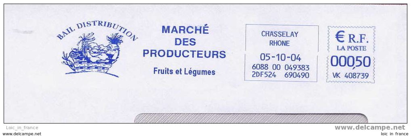 EMA Sur Lettre / Slogan Meter On Cover / Marché Des Producteurs Chasselay 69 Rhone - Vegetables