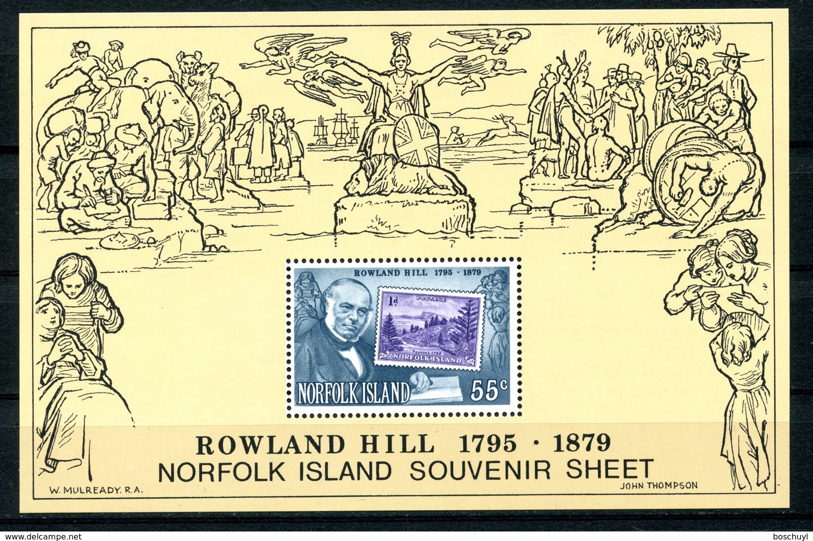 Norfolk Island, 1979, Sir Rowland Hill, UPU, United Nations, Stamps On Stamps, MNH, Michel Block 2 - Ile Norfolk