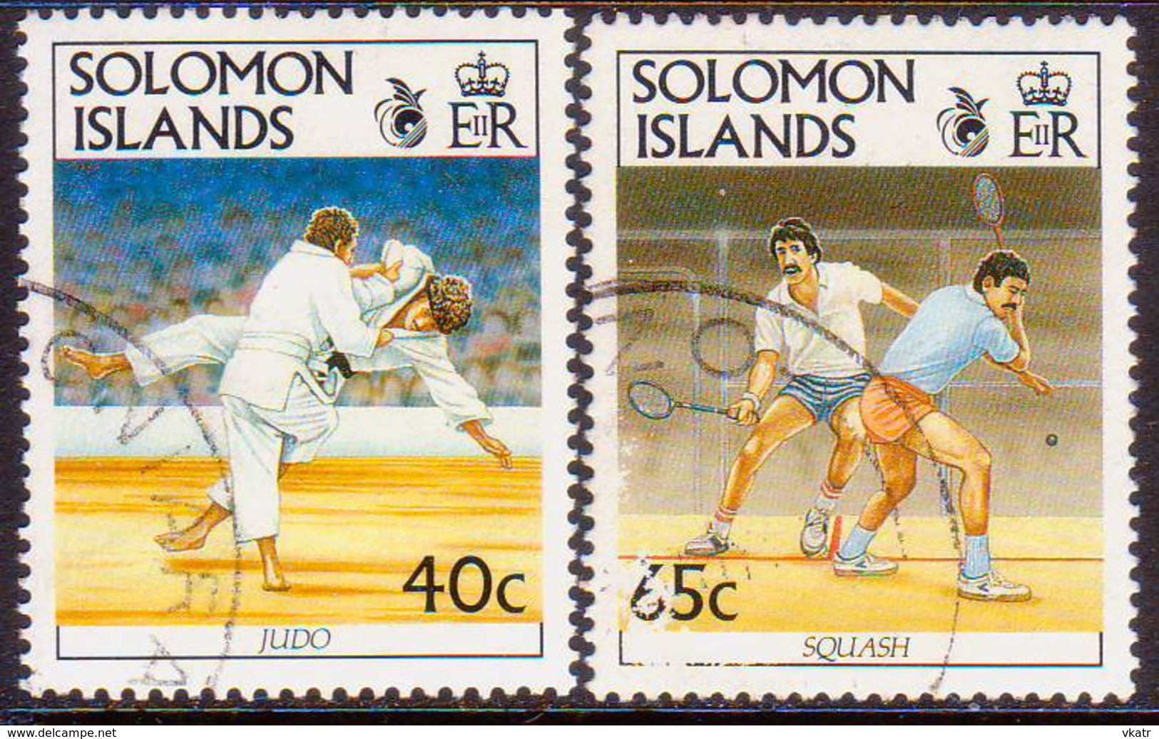 SOLOMON ISLANDS 1991 SG #699-700 Part Set (2 Stamps Of 4, 65c Scratched) Used 9th South Pacific Games - Solomon Islands (1978-...)