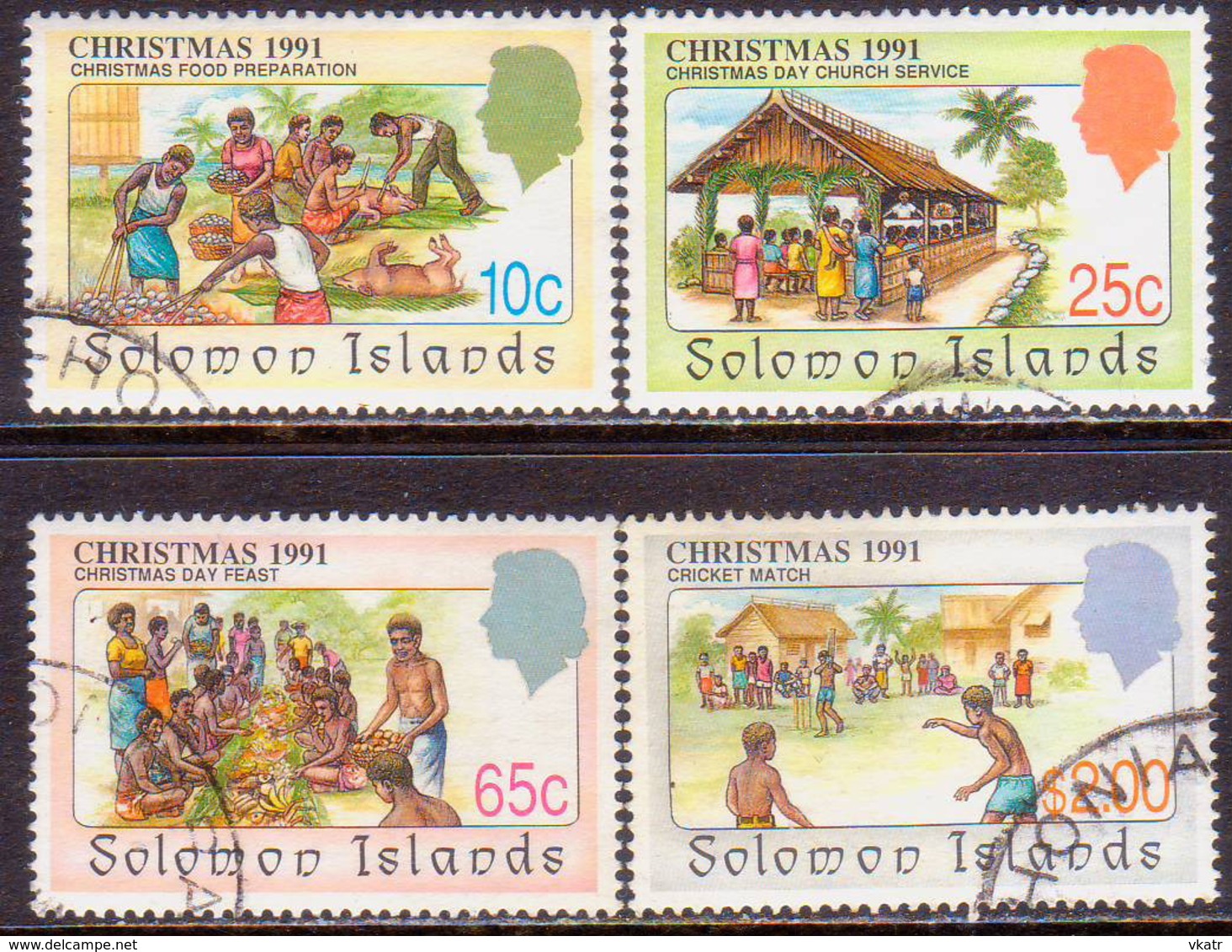 SOLOMON ISLANDS 1991 SG #703-06 Compl.set Used Christmas - Solomon Islands (1978-...)