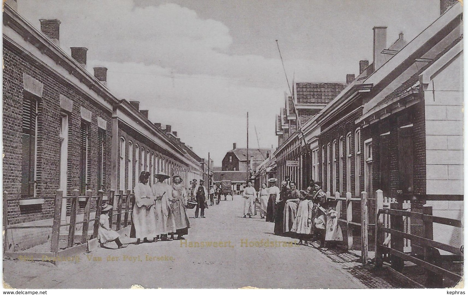 HANSWEERT : Hoofdstraat - TRES RARE CPA - Cachet De La Poste 1908 - Autres & Non Classés