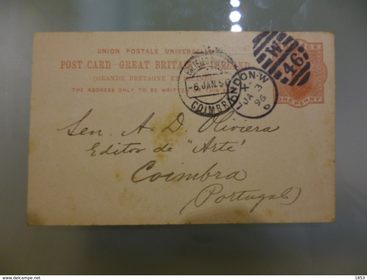 POSTAL STATIONERY - DULAU &CO - LONDON TO PORTUGAL(COIMBRA) - Covers & Documents