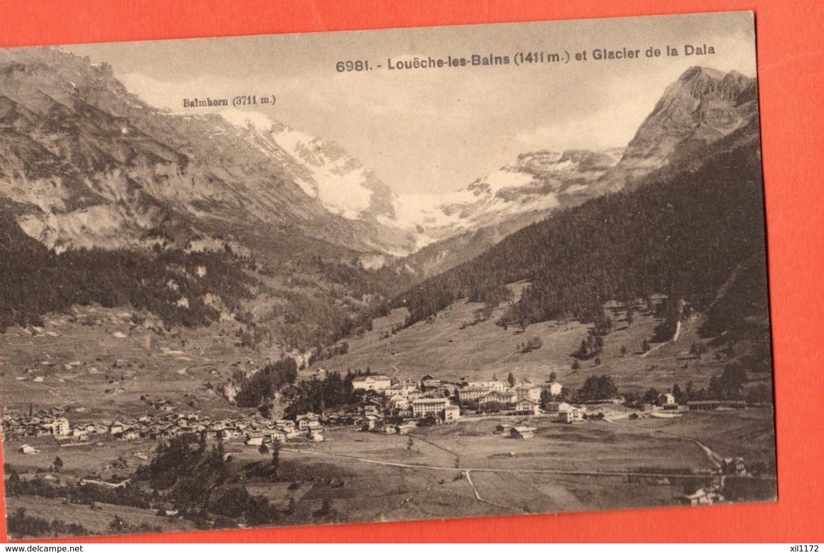 MYA-06 Loèche Les Bains, Louèche, Leukerbad Et Glacier Dala Cachet Militaire 1925 - Loèche