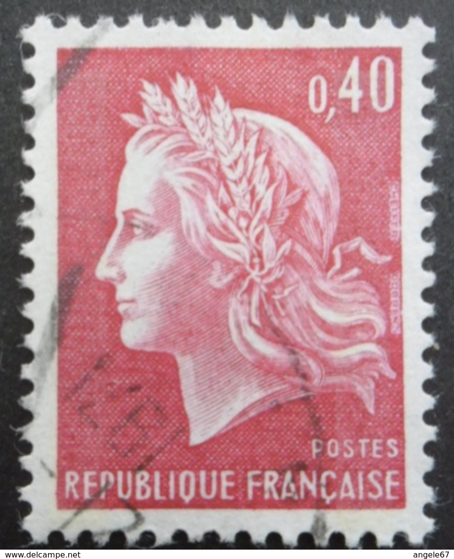 FRANCE Marianne De Cheffer N°1536Ba 2 Bandes De Phosphore Oblitéré - 1967-1970 Marianne (Cheffer)