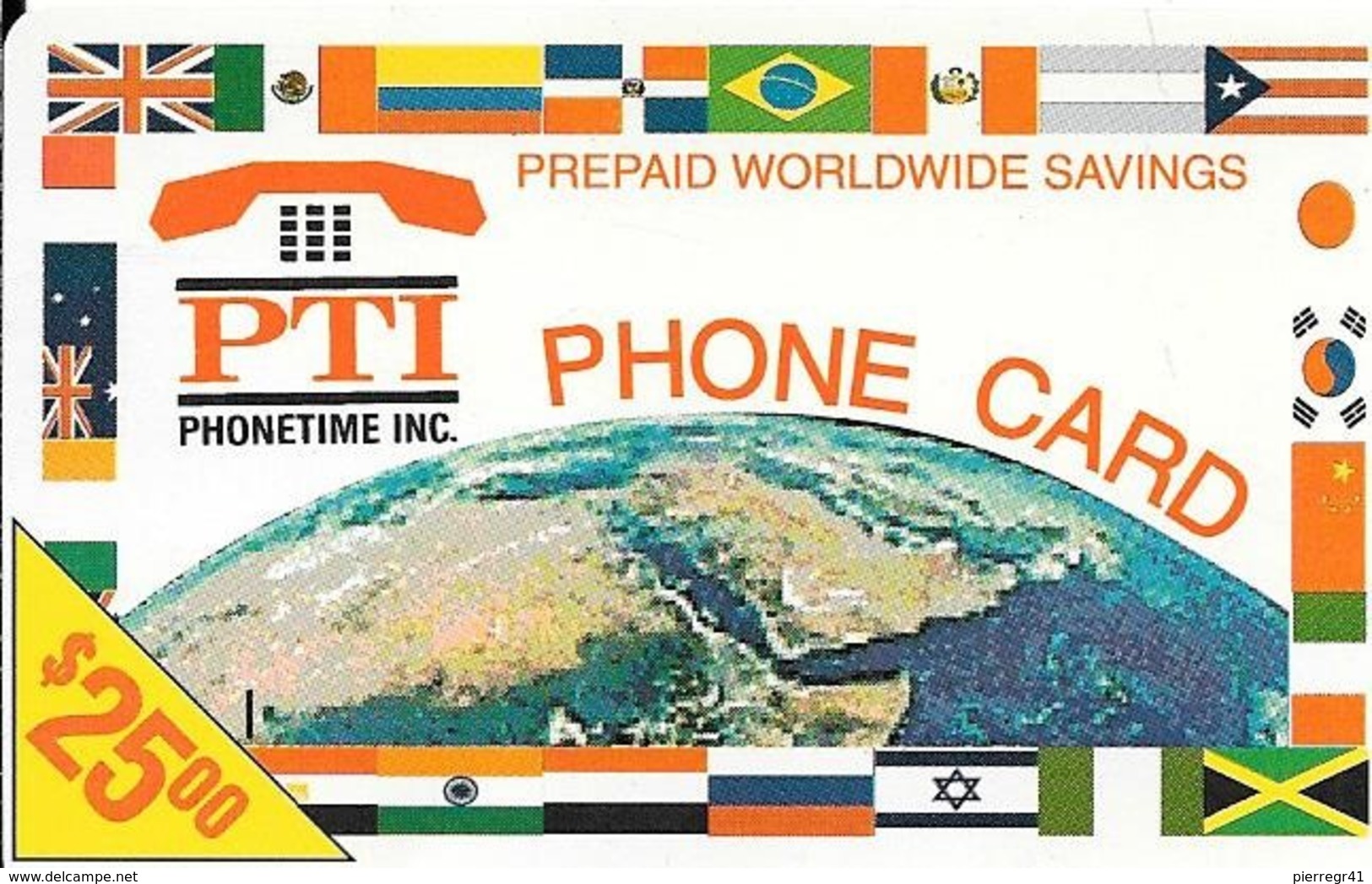 -CARTE-PREPAYEE-USA-25$-PTI-06/98-PHONE CARD_Plastic Fin-TBE - Autres & Non Classés