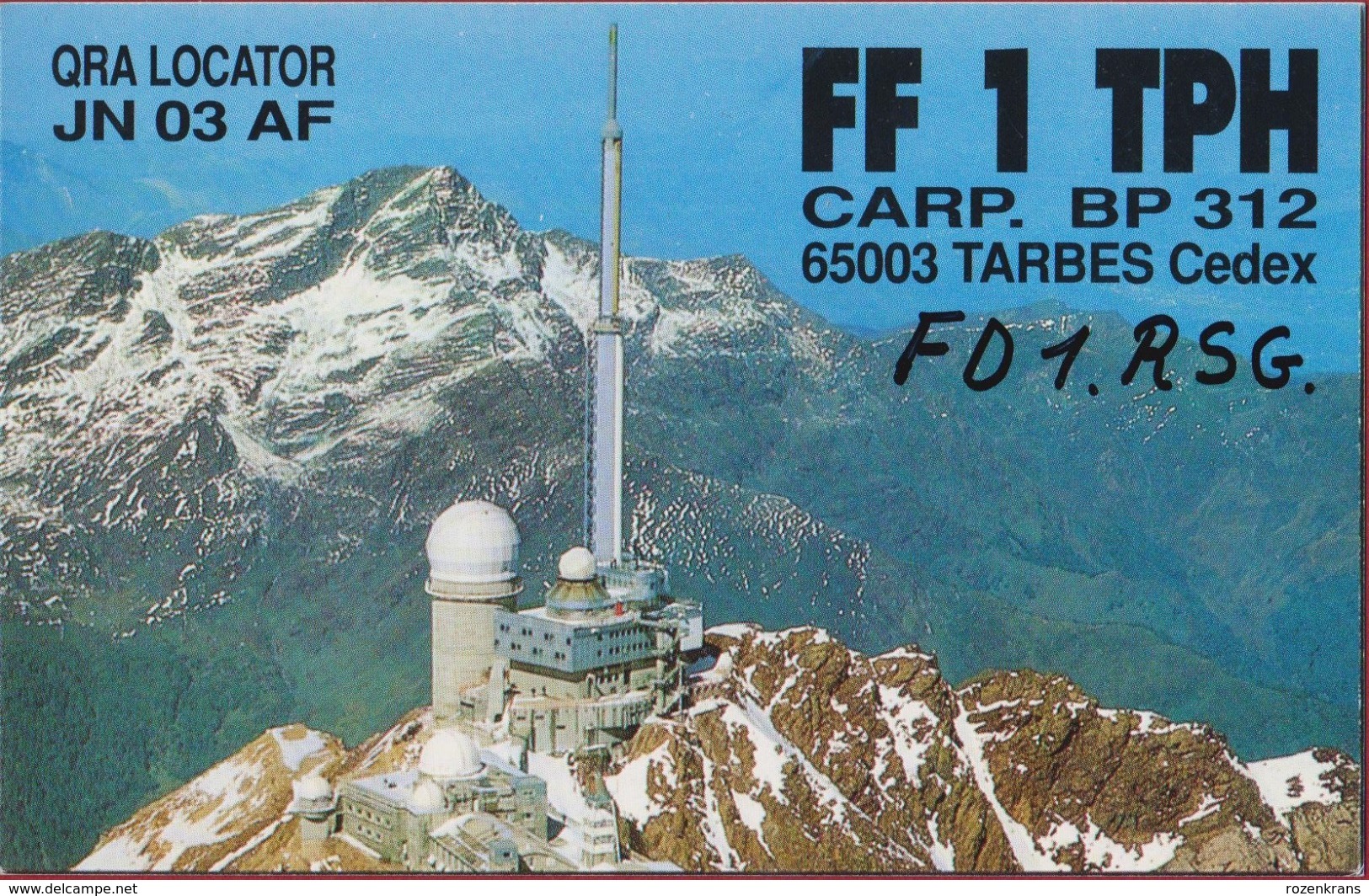 QSL Card Amateur Radio Funkkarte France Tarbes - Radio Amateur