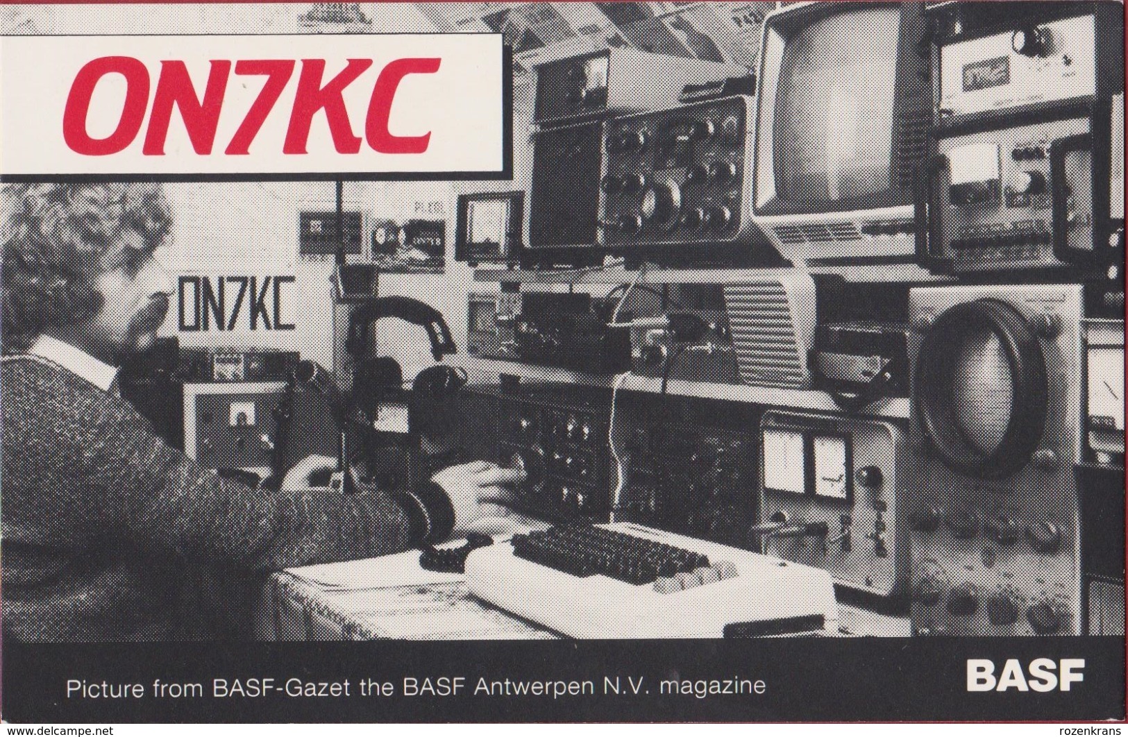 QSL Card Amateur Radio Funkkarte Antwerpen BASF Kiel Gazet Van Antwerpen - Radio Amateur