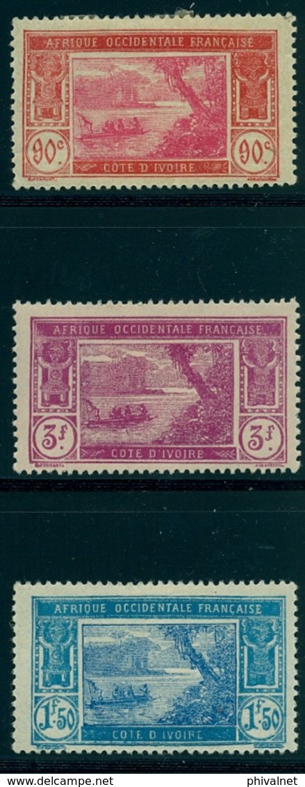 1930 - COSTA DE MARFIL / COTE D'IVOIRE ,  YV. 81 / 83 * , LAGUNA EBRIÉ - Nuevos