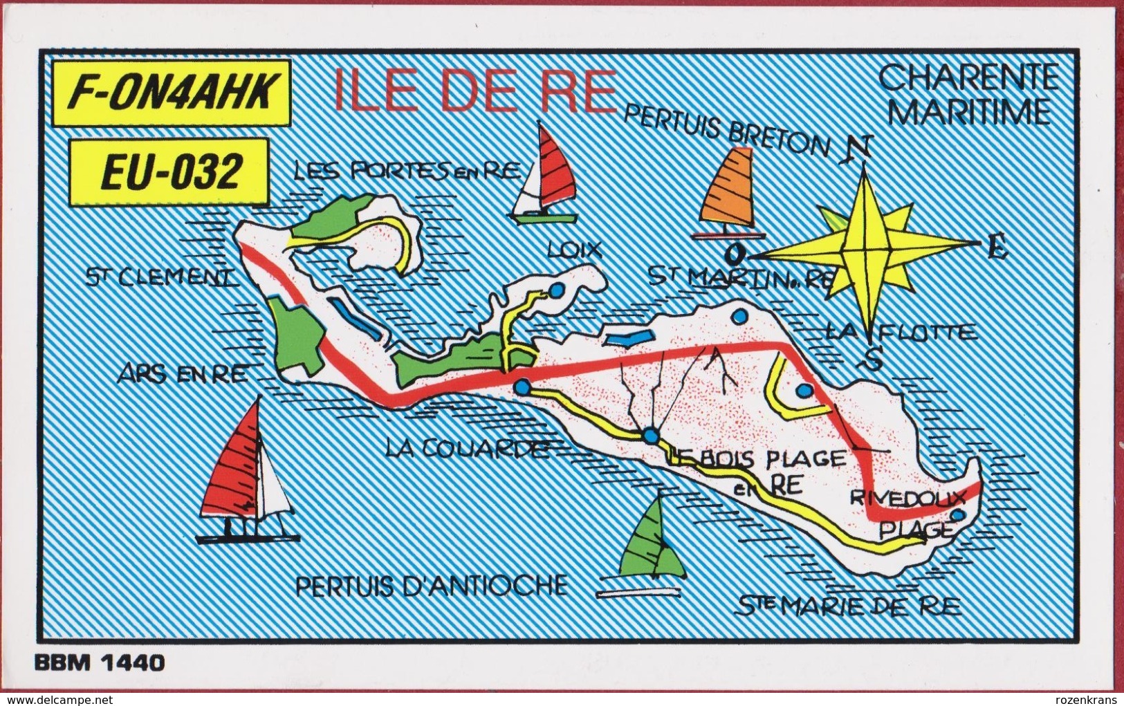 QSL Card Amateur Radio Funkkarte Ile De Re Charente Maritime Frankrijk France - Radio Amateur