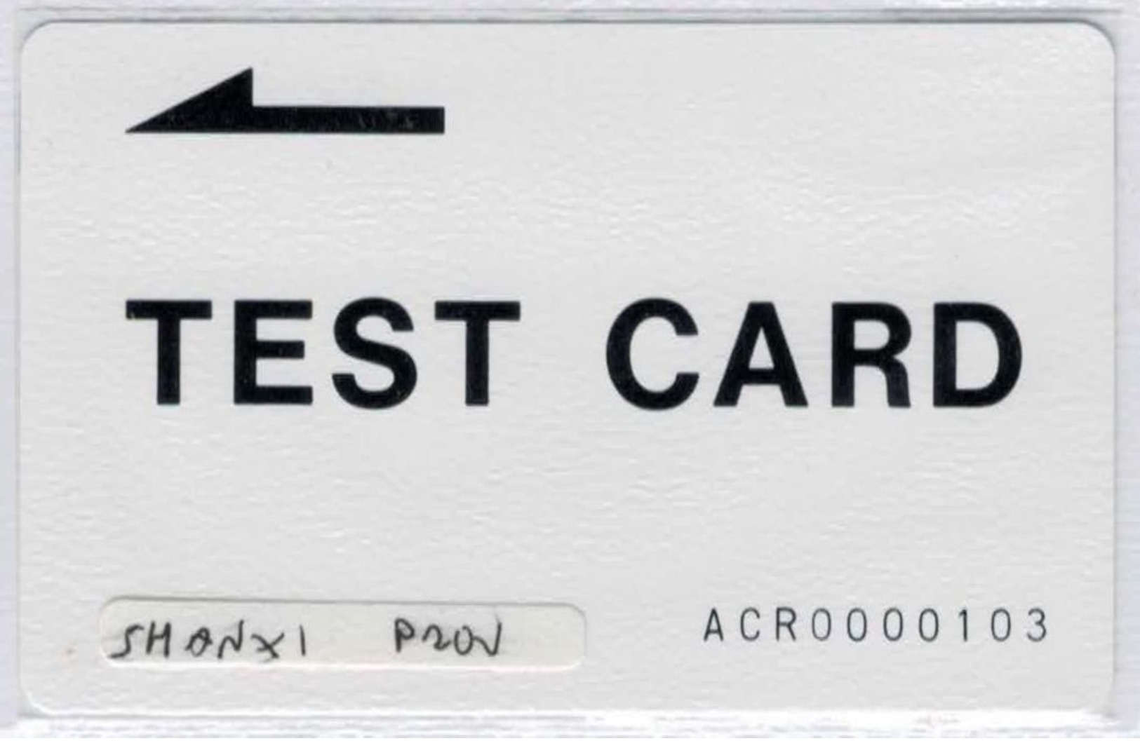 TEST CARD  - ACR0000103 - RARE - Voir Scans - Chine