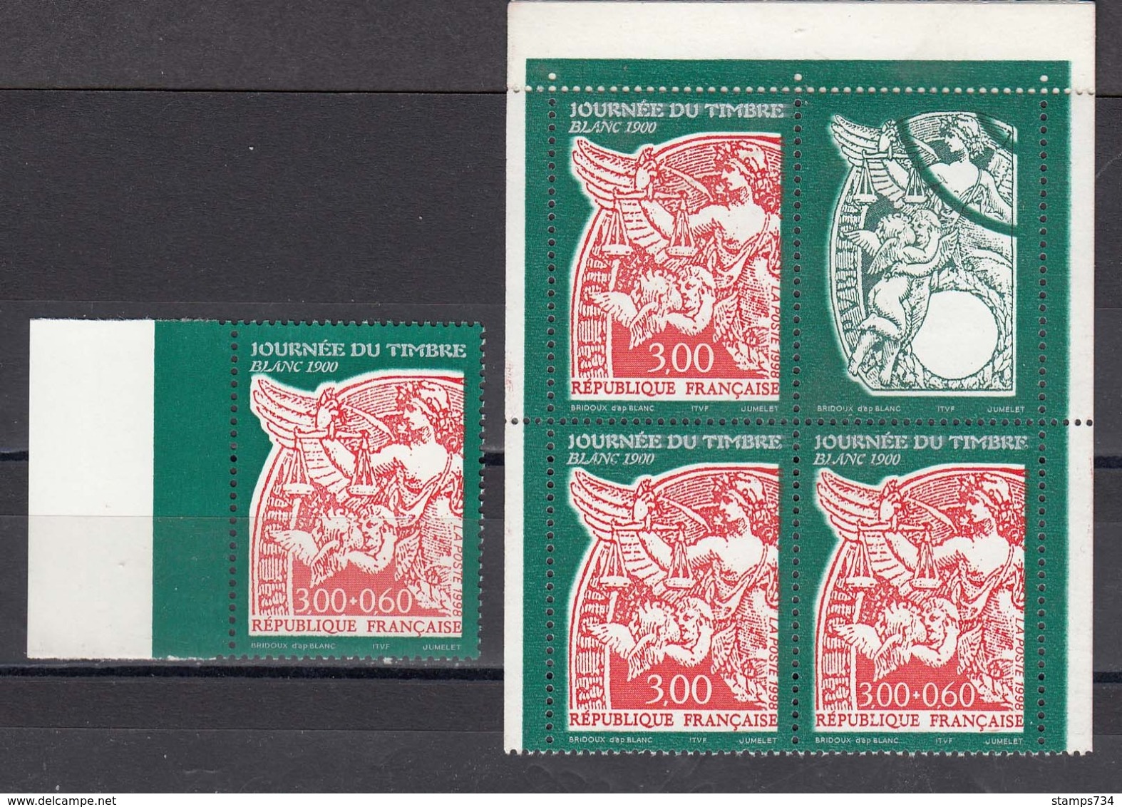 France 1998 - Journee Du Timbre, YT 3135+3135a+3136+3136a, Neufs** - Ungebraucht