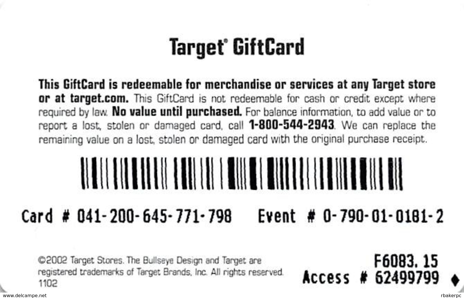 Target Gift Card - Metallic Surface On Front - Gift Cards