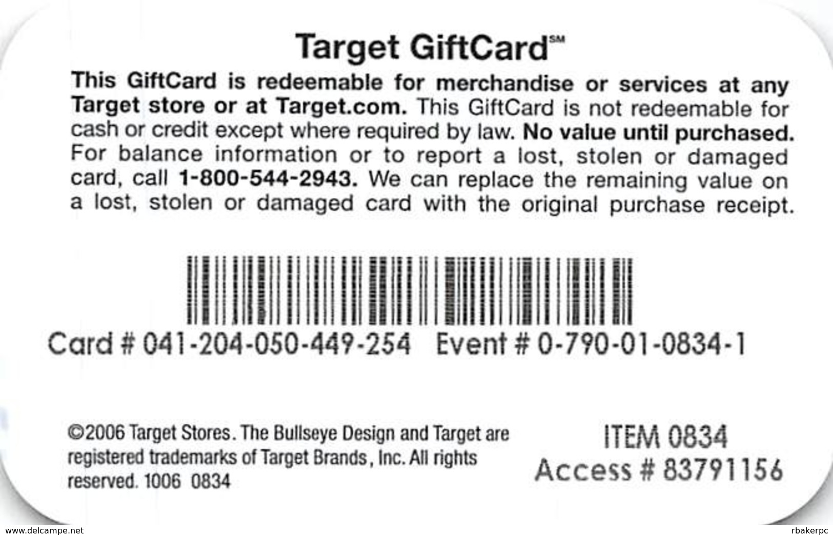 Target Gift Card - Lenticular 3D Card - Gift Cards