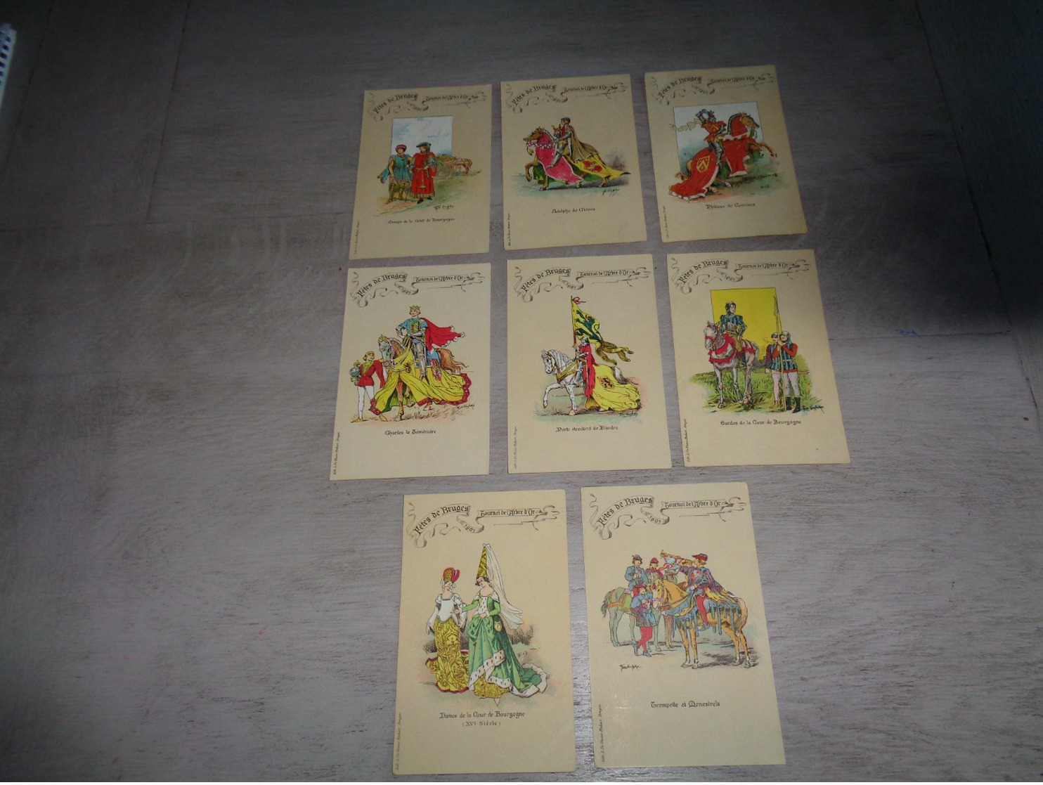 Beau Lot De 8 Cartes Postales De Belgique  Bruges  Tournoi De L' Arbre D' Or      Mooi Lot Van 8 Postkaarten Van Brugge - 5 - 99 Cartes