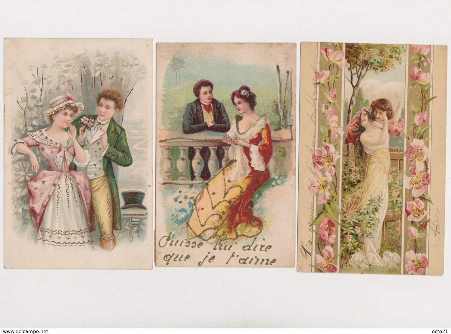 Lot De 12 Cartes Fantaisie / Couples - Couples