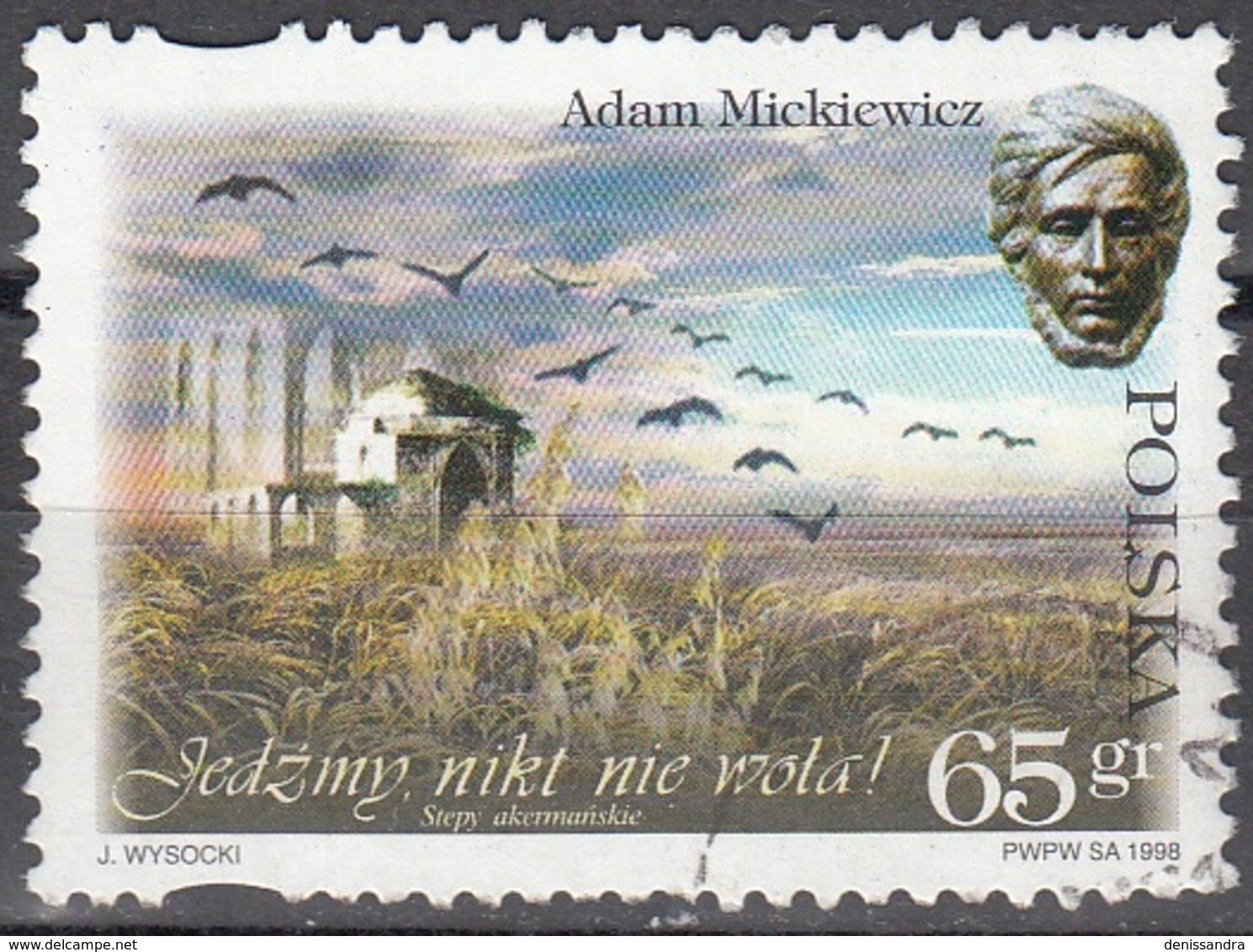 Polska 1998 Michel 3738 O Cote (2008) 0.50 Euro Poète Adam Mickiewicz Et La Tombe Cachet Rond - Used Stamps