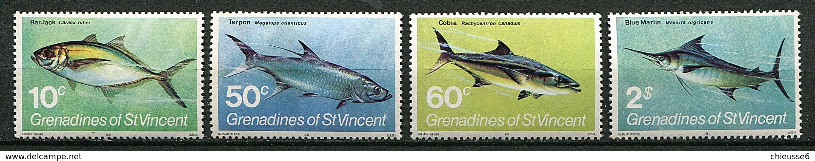 Grenadines De St Vincent ** N° 216 à 219 - Poissons De Pêche Sportive - - St.Vincent (1979-...)