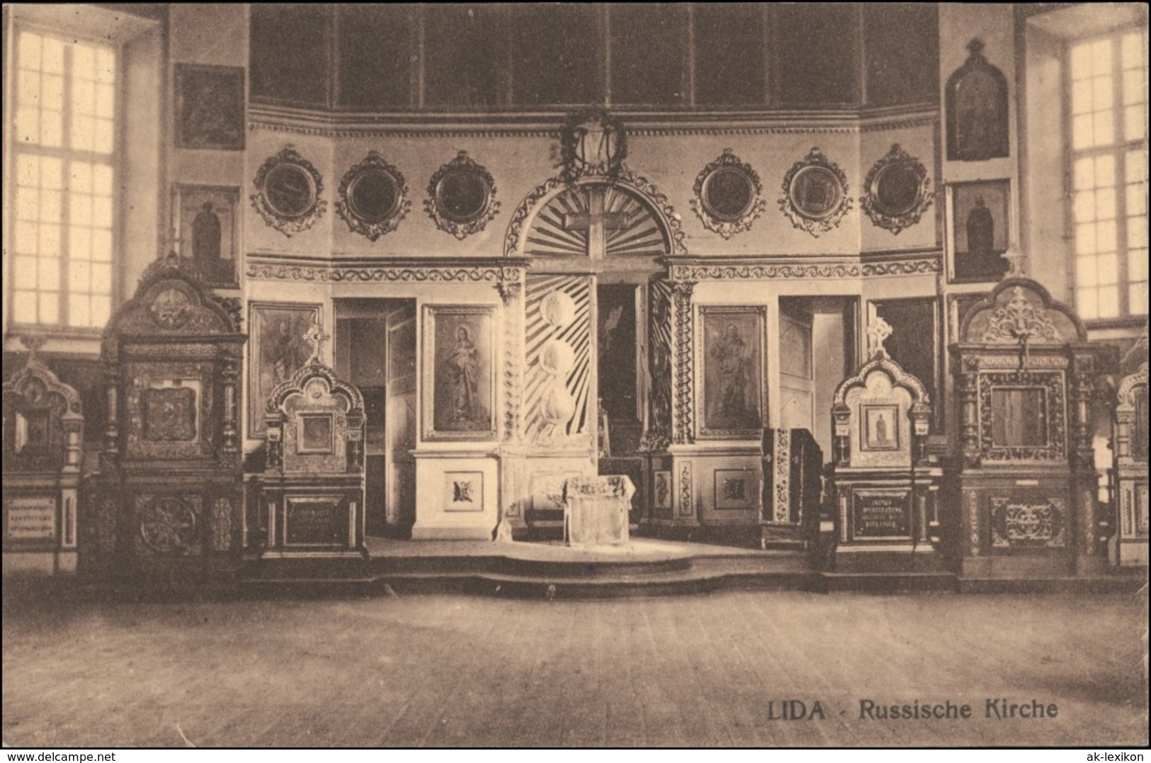 Postcard Lida Ліда Lyda Лида Russ. Kirche Innen 1916 - Bielorussia