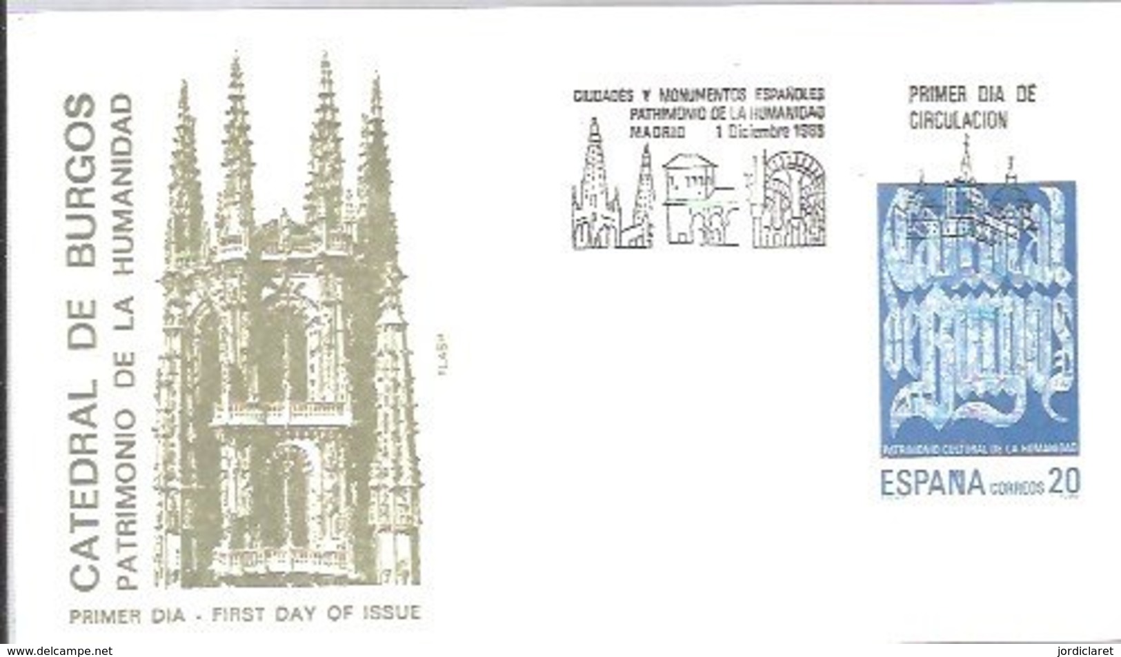 FDC 1988 CATEDRAL BURGOS - Cartas & Documentos