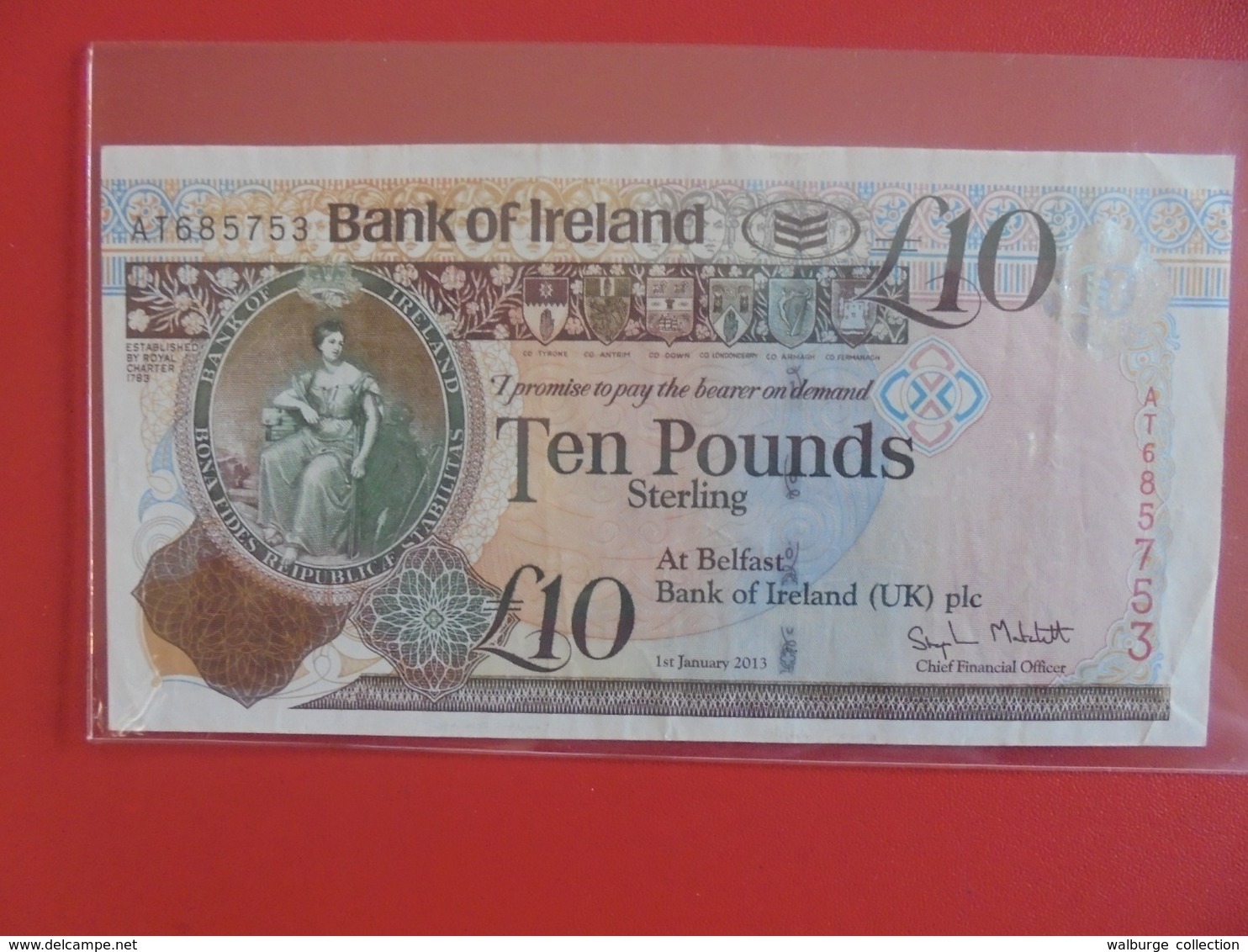 IRLANDE 10 POUNDS 2013 PEU CIRCULER (B.6) - Irlanda