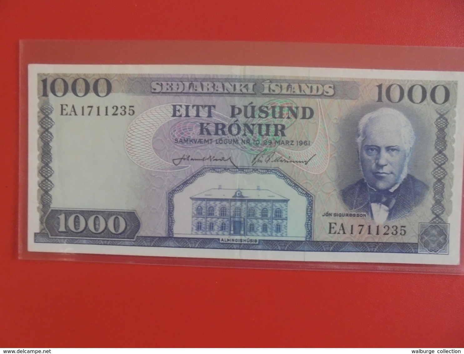 ISLANDE 1000 KRONUR 1961 PEU CIRCULER (B.6) - Iceland