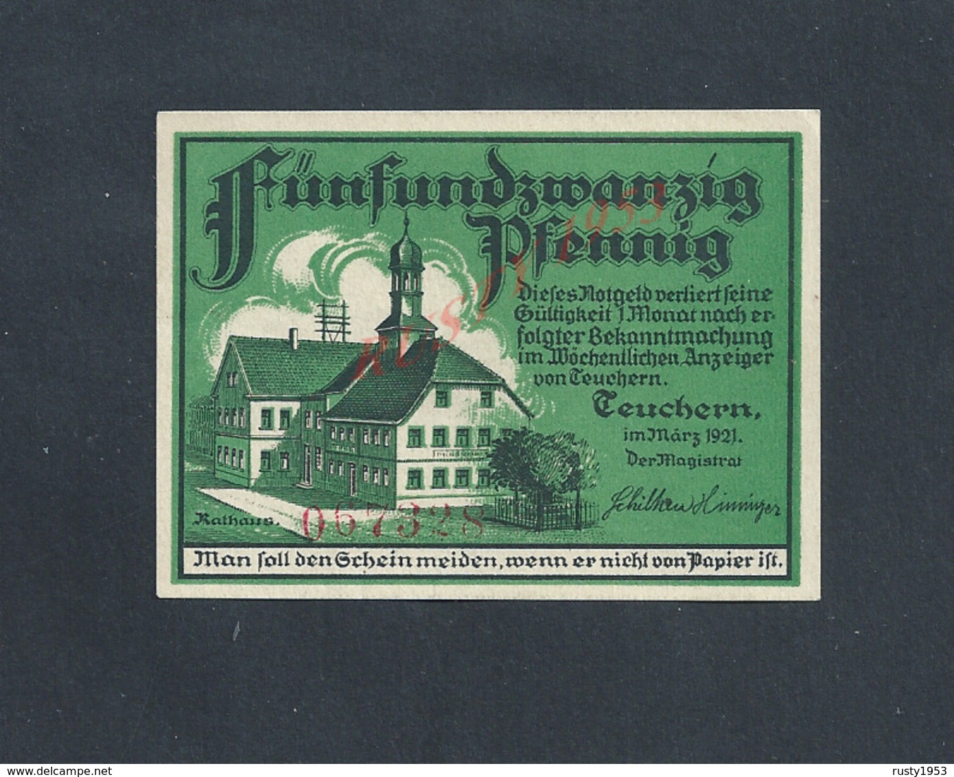 ALLEMAGNE BILLET DE BANQUE DE 1921 : - Banque & Assurance