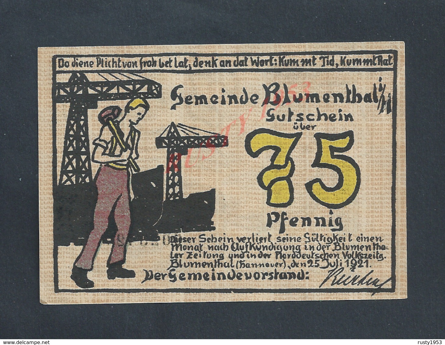 ALLEMAGNE BILLET DE BANQUE DE 1921 : - Banque & Assurance