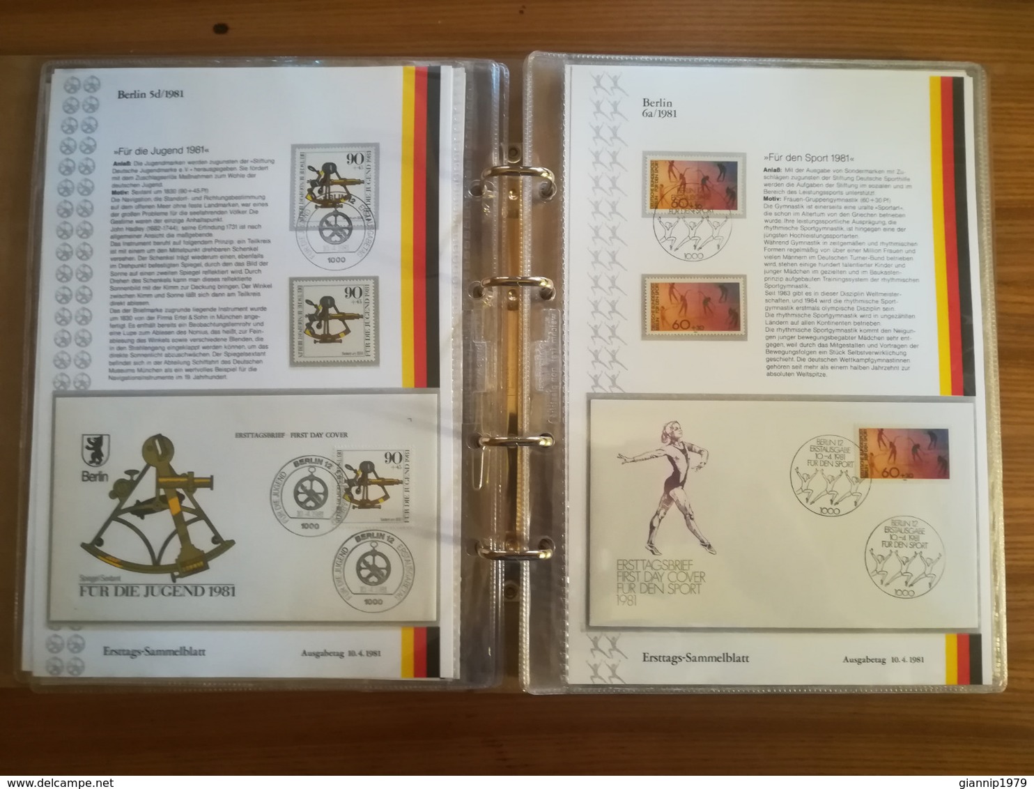 ALBUM FRANCOBOLLI STAMPS FDC MNH** 1981 GERMANIA GERMANY DEUTSCHE BERLINO BERLIN USED OBLITERE LOTTO LOT SCHEDE