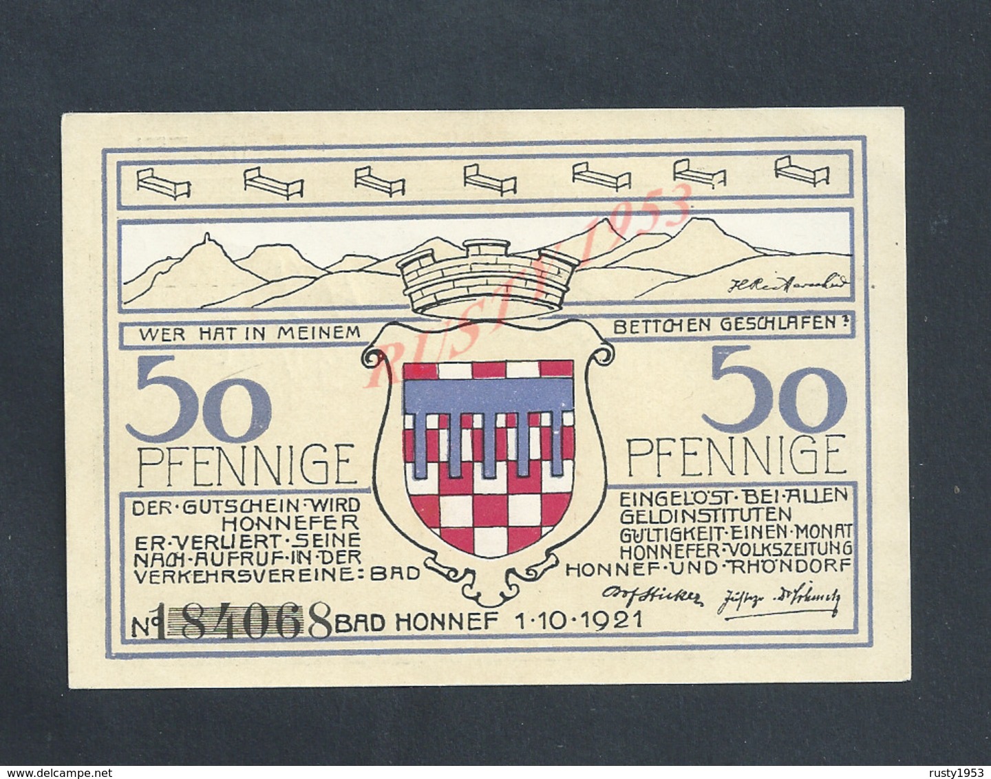 ALLEMAGNE BILLET DE BANQUE DE 1921 : - Bank & Versicherung