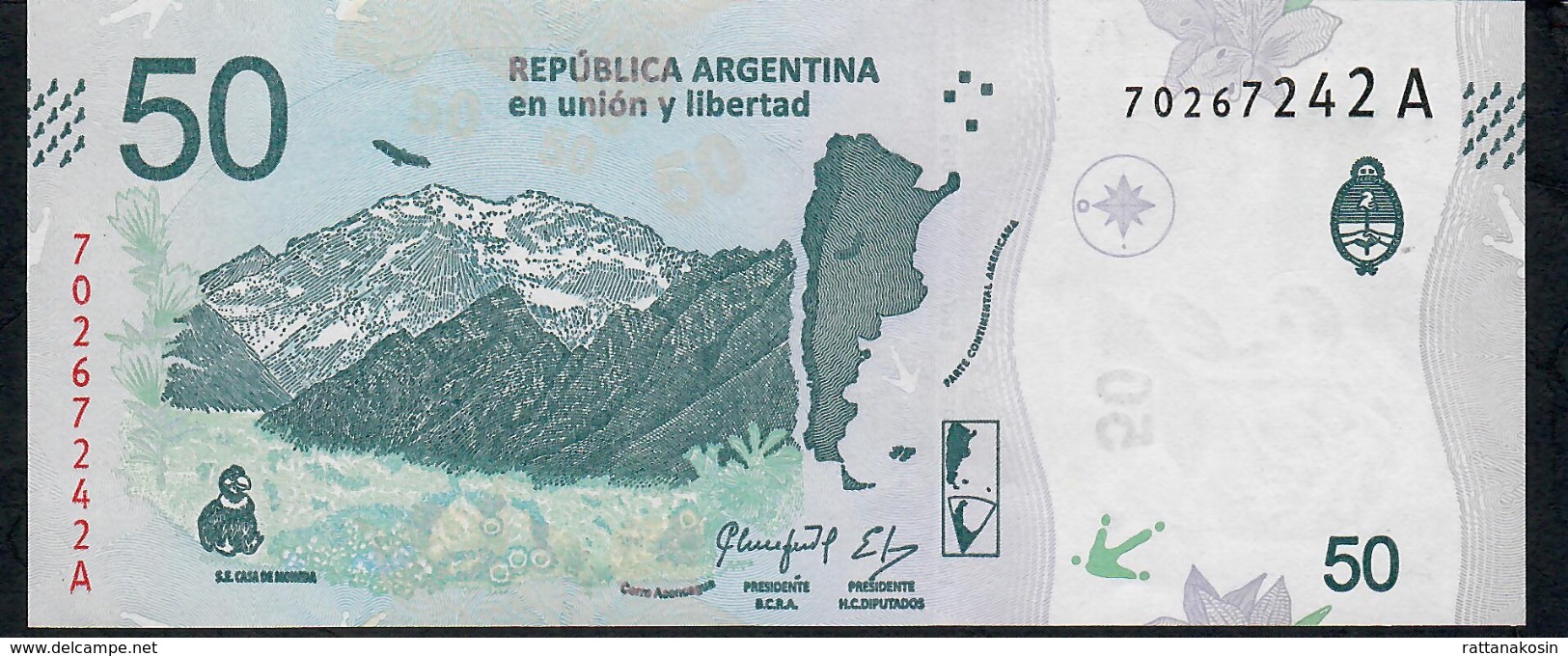 ARGENTINA P363 50 PESOS 2018 Suffix A.   UNC. - Argentina