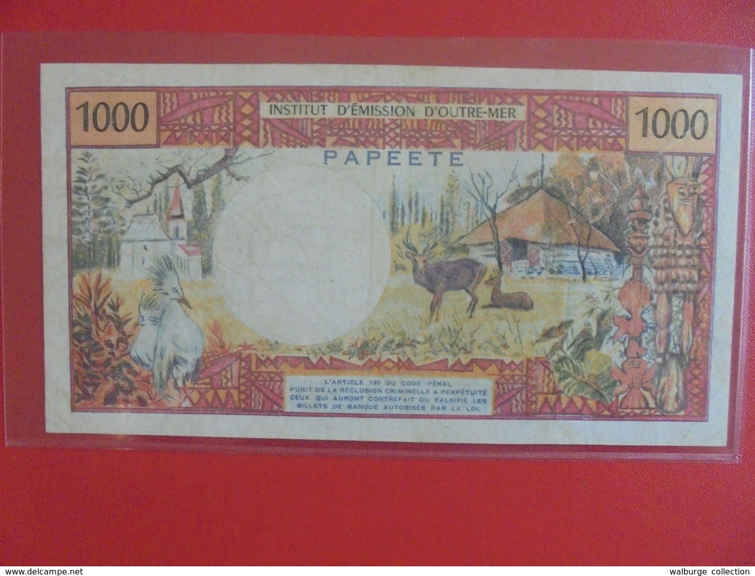 TAHITI-PAPEETE 1000 FRANCS 1985 BELLE QUALITE CIRCULER (B.6) - Papeete (Polynésie Française 1914-1985)