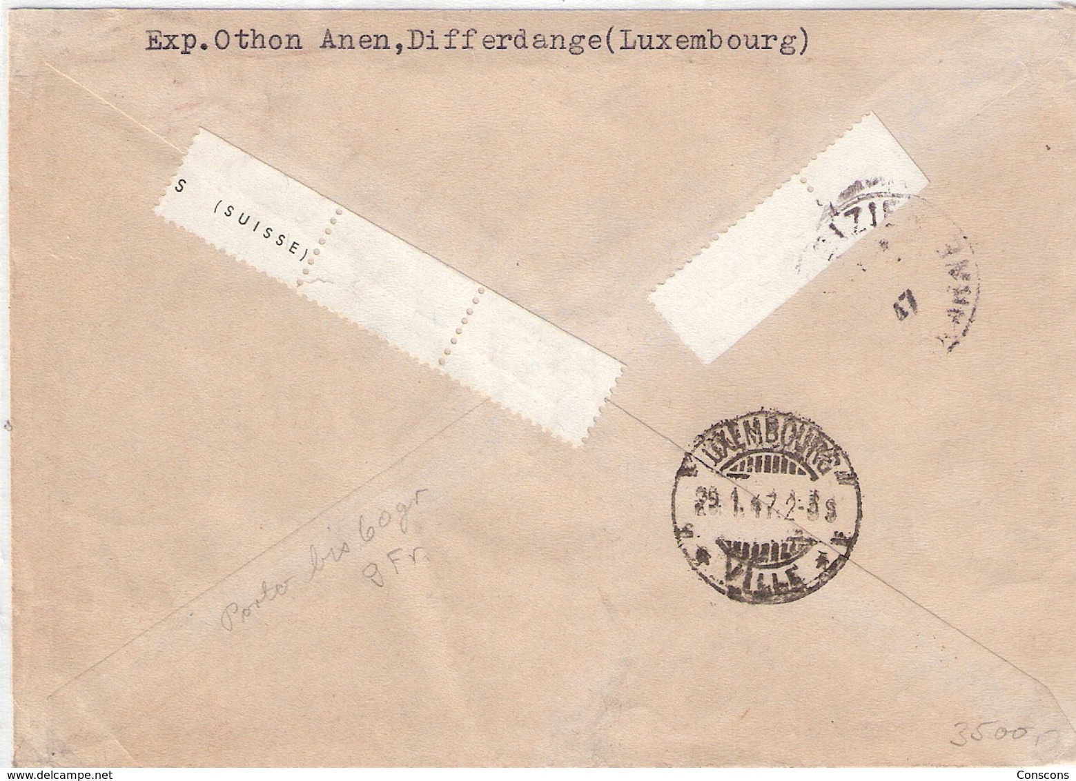 Lettre Differdange 29.01.1947  Caritas 1946 - Lettres & Documents