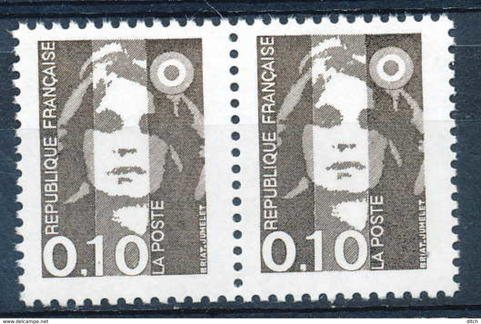 D - [53052]SUP//**/Mnh-c:40e-N° 2617a, Sans Bande Phosphore, En Paire Horizontale - Unused Stamps