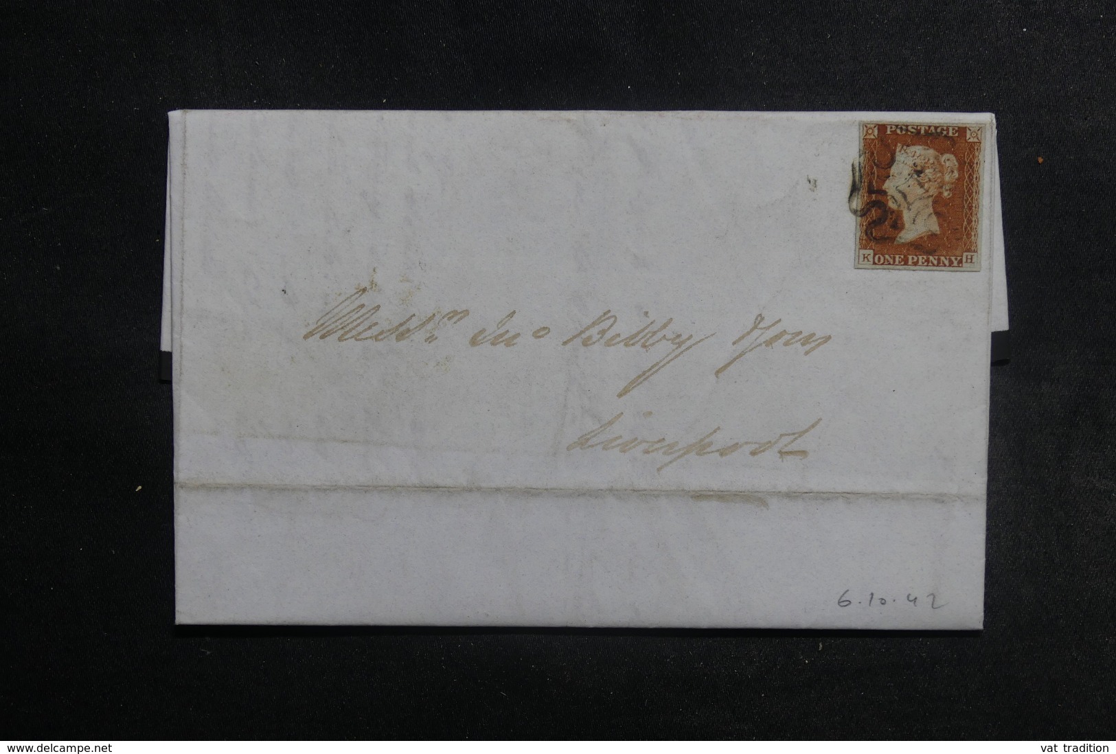 ROYAUME UNI - Affranchissement N°3 Sur Lettre Pour Liverpool En 1842, Oblitération De St. Helens Au Verso - L 41933 - Storia Postale